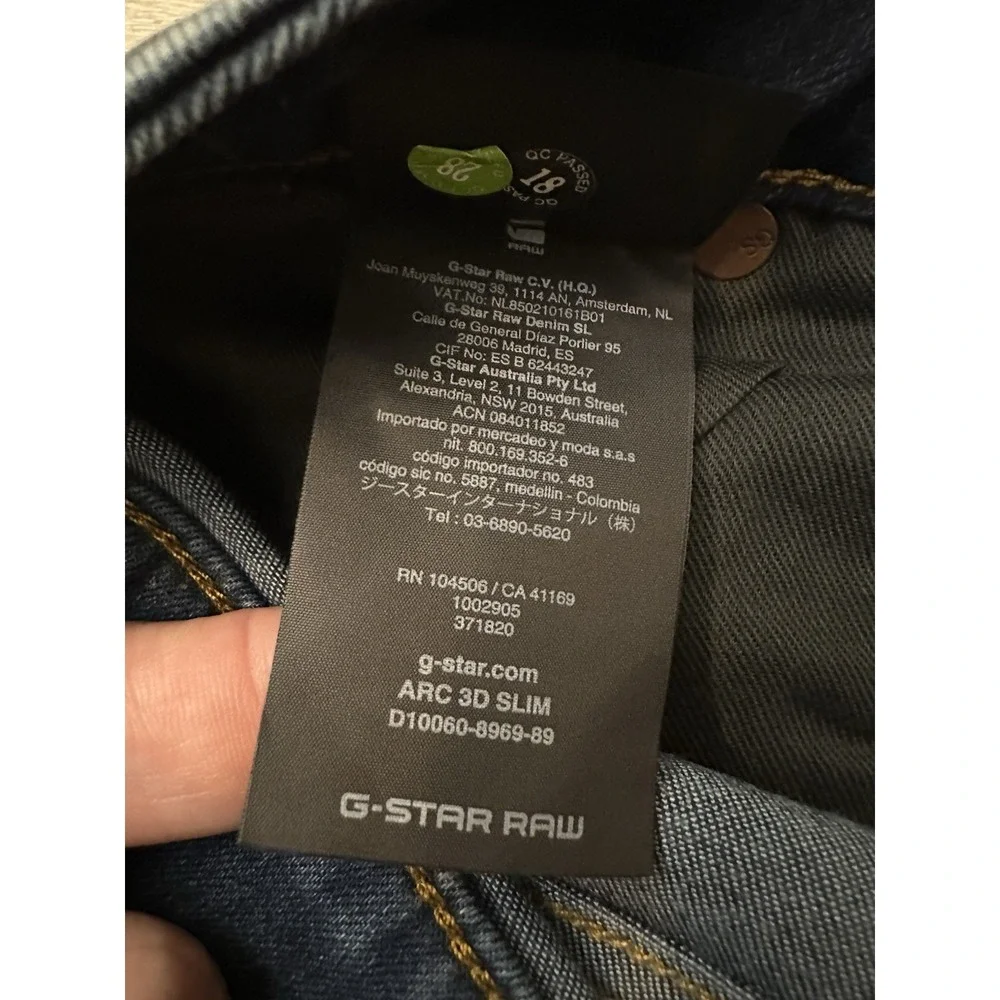 G Star Raw Arc 3D Slim Jeans Men's Size 31x32